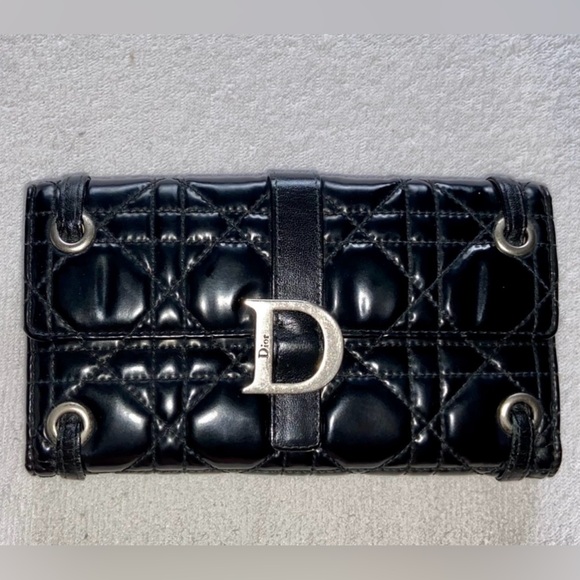 TODAY ONLY!! Dior Lambskin Leather Soft Cannage Stitch Wallet/Clutch - Picture 1 of 16